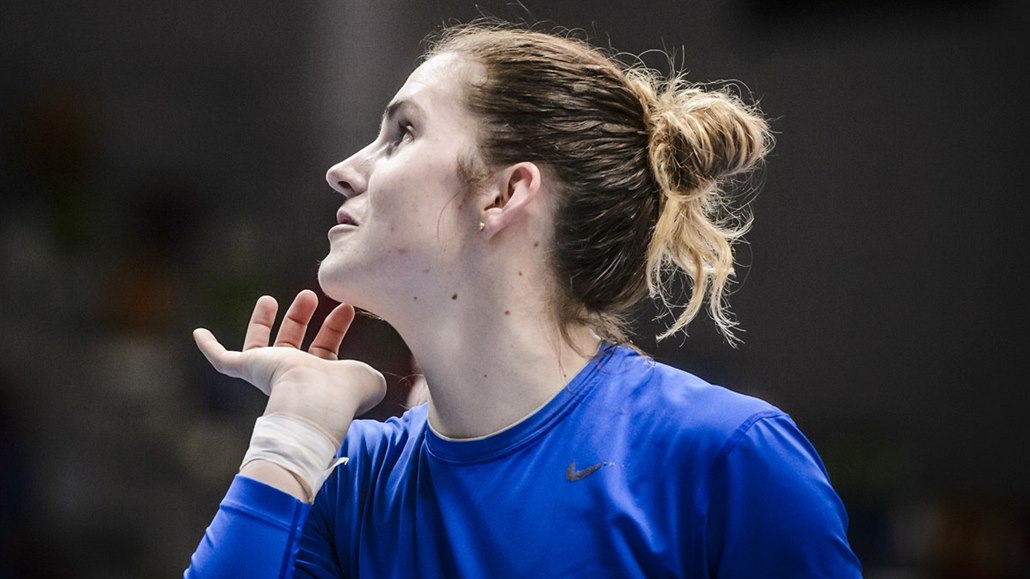 Romana Hejdová na tréninku �eských basketbalistek