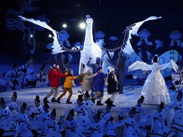 Slavnostn zahjen zimnch olympijskch her v jihokorejskm Pchjongchangu....