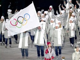 BEZ VLAJKY. Rusové startují na olympiád pod neutrální olympijskou vlajkou,...