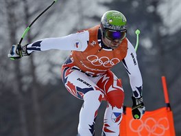 Jan Hudec při tréninku na olympijský sjezd