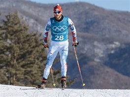 esk biatlonista Michal lesingr na pedolympijskm trninku v Jin Koreji