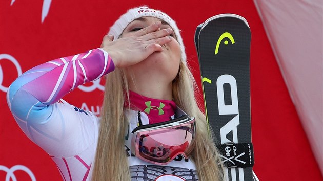 POLIBEK PRO VŠECHNY. Lindsey Vonnová vyhrála sjezd v Garmisch-Partenkirchenu a dosáhla 80. vítězství ve Světovém poháru.
