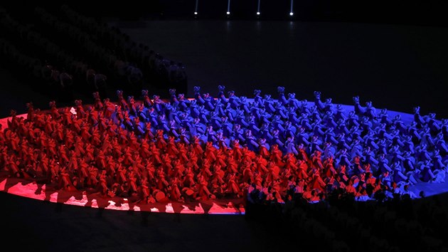 Slavnostn zahjen zimnch olympijskch her v jihokorejskm Pchjongchangu....