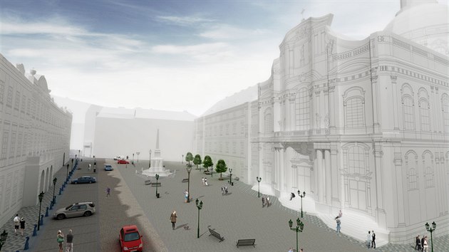 Vizualizace budoucí podoby horní části Malostranského náměstí