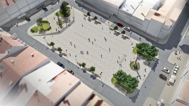 Vizualizace budoucí podoby náměstí ve Valašském Meziříčí.