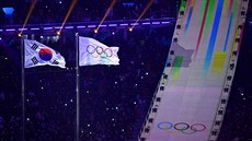 Slavnostní zahájení zimních olympijských her v jihokorejském Pchjongchangu....