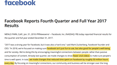 Zpráva o hospodaení Facebooku 2017 (vydaná na konci ledna 2018)