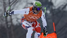 Jan Hudec pi tréninku na olympijský sjezd