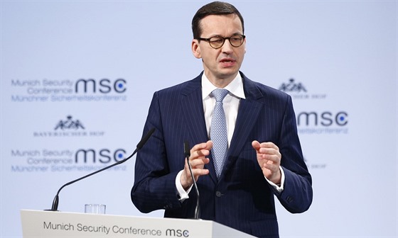 Polský premiér Mateusz Morawiecki na bezpenostní konferenci v Mnichov (17....