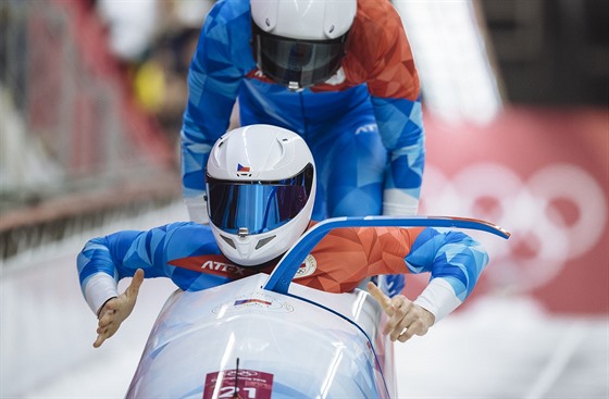 Česká posádka Dominik Dvořák a Jakub Nosek v olympijském závodě.