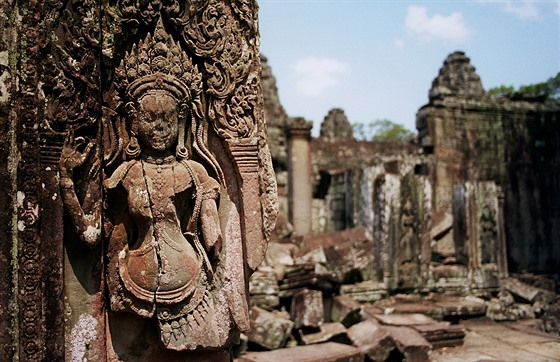 Trosky chrámového komplexu Angkor Vat v Kambodi