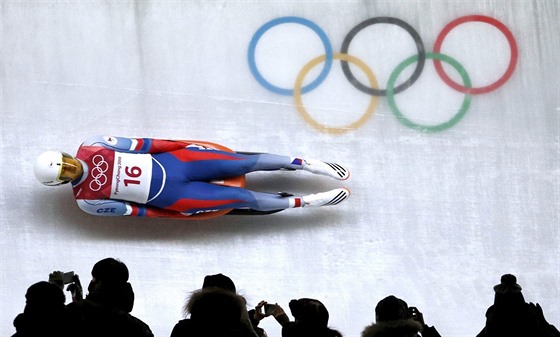 eský sáka Ondej Hyman v olympijském závodu. (11. února 2018)