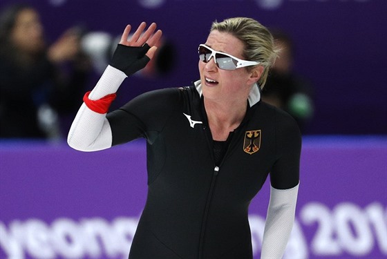 Claudia Pechsteinová po olympijském závod� na 5000 metr�.