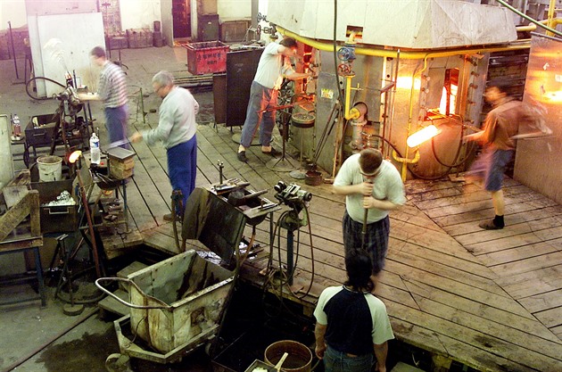 Sklárny v Antonínov Dole, kdy jet byly v provozu.
