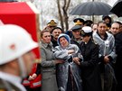 Istanbul. Poheb tureckého vojáka, který padl pi vojenské operaci v Afrínu...