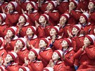 Severokorejské fanynky si pily uít na krátký program dvojic v krasobruslení.