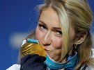 SJEZD, OBÍ SLALOM, ENY: 1. SHIFFRINOVÁ (USA). Americká lyaka Mikaela...