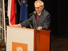 Prezident Milo Zeman hovoí k delegátm sjezdu SSD v Hradci Králové (18....