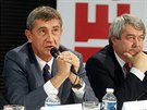 Tomio Okamura, Andrej Babi a Vojtch Filip pi pedvolební debat lídr stran,...