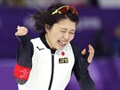 Japonská rychlobruslaka Ayano Satová v olympijském závod na 3000 metr. (10....
