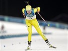 védská biatlonistka Hanna Öbergová v olympijském sprintu na 7,5 kilometru v...