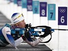 Finská biatlonistka Kaisa Makarainenová v olympijském sprintu na 7,5 kilometru...