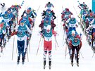 Start skiatlonového závodu mu na 15+15 kilometr v pchongchangském Alpensia...
