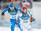 eský biatlonista Michal lesingr v olympijském sprintu na 10 kilometr v...