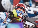 eská biatlonistka Veronika Vítková ve stíhacím závod na 10 kilometr v...