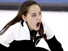 Ruská curlerka Anastasia Bryzgalovová v olympijském finále v jihokorejském...