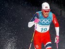 Norský bec Johannes Hoesflot Klaebo v kvalifikaním sprintu v olympijském...