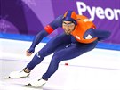 Nizozemský rychlobrusla Kjeld Nuis ve finále olympijského závodu na 1500...