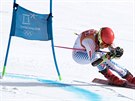 Americká lyžařka Mikaela Shiffrinová (na snímku) ovládla olympijský obří...