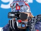 Slovenská biatlonistka Anastasia Kuzminová  ve vytrvalostním závodu na 15...