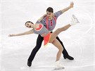 Anna Duková s Martinem Bidaem pi volné olympijské jízd. (15. února 2018)