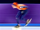 Nizozemská rychlobruslaka Esmee Visserová v olympijském závod na 5000 metr....