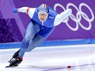 ZLATO. Norský rychlobrusla Havard Lorentzen zvítzil v olympijském závodu na...
