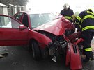 U Tasova havarovala řidička s osobním vozidlem (11. února 2018)