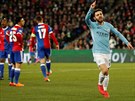 Bernardo Silva z Manchesteru City slaví gól v utkání osmifinále Ligy mistr v...