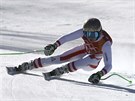 Rakouská lyaka Anna Veithová  na trati olympijského superobího slalomu.