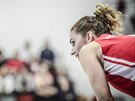 eská basketbalistka Romana Hejdová v zápase s Belgií