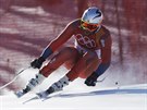 Norský lya Aksel Lund Svindal bhem sjezdu v olympijské superkombinaci.