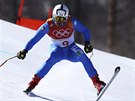 Italský lya Peter Fill bhem sjezdu v olympijské superkombinaci.