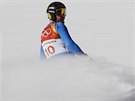 Italský lya Dominik Paris v cíli sjezdu olympijské superkombinace