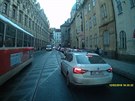 Taxikái blokovali tramvajové koleje