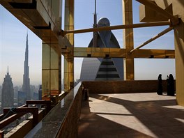 Vyhlídka ze 71. patra nejvyššího hotelu světa Gevora v Dubaji