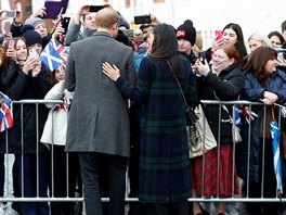Meghan Markle a princ Harry na první návtv Skotska (Edinburgh, 13. února...