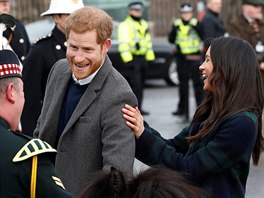 Meghan Markle a princ Harry na první návtv Skotska (Edinburgh, 13. února...