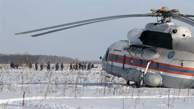 Vyšetřování pádu letounu An-148, který se zřítil v neděli po startu z Moskvy (12. února 2018)