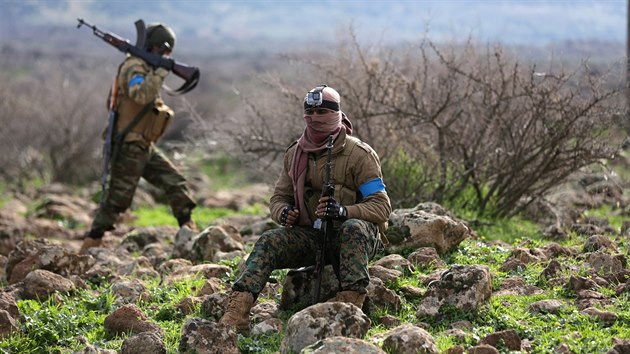 Milice sponzorované Ankarou v severosyrském regionu Afrín, kde bojují s Kurdy (15. února 2018)